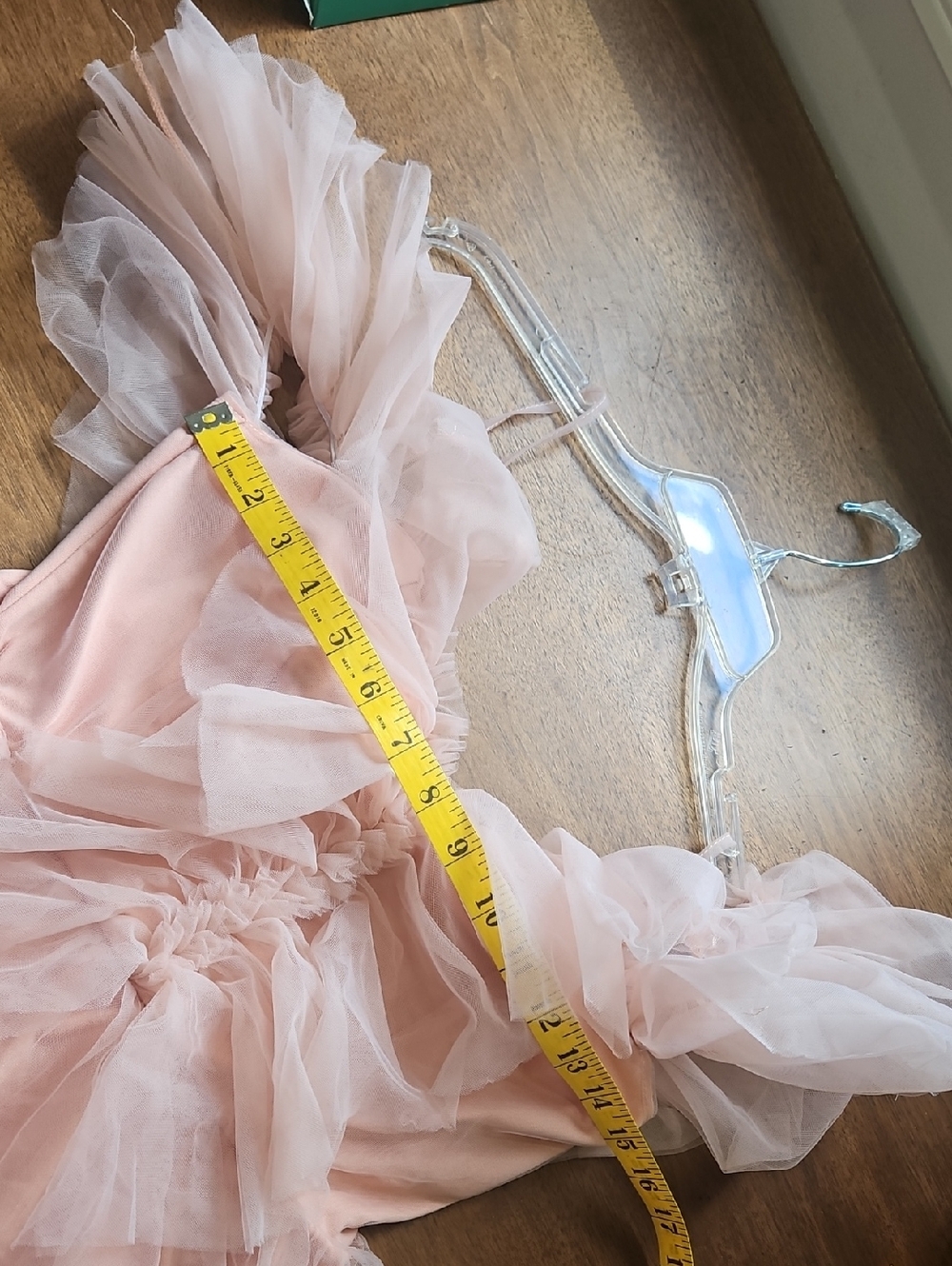 Simplee Apparel Blush Pink One-Shoulder Ruffle Tulle Dress - Picture 7 of 8